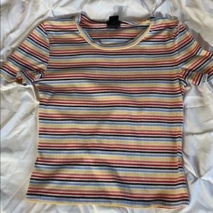 Striped T-shirt.